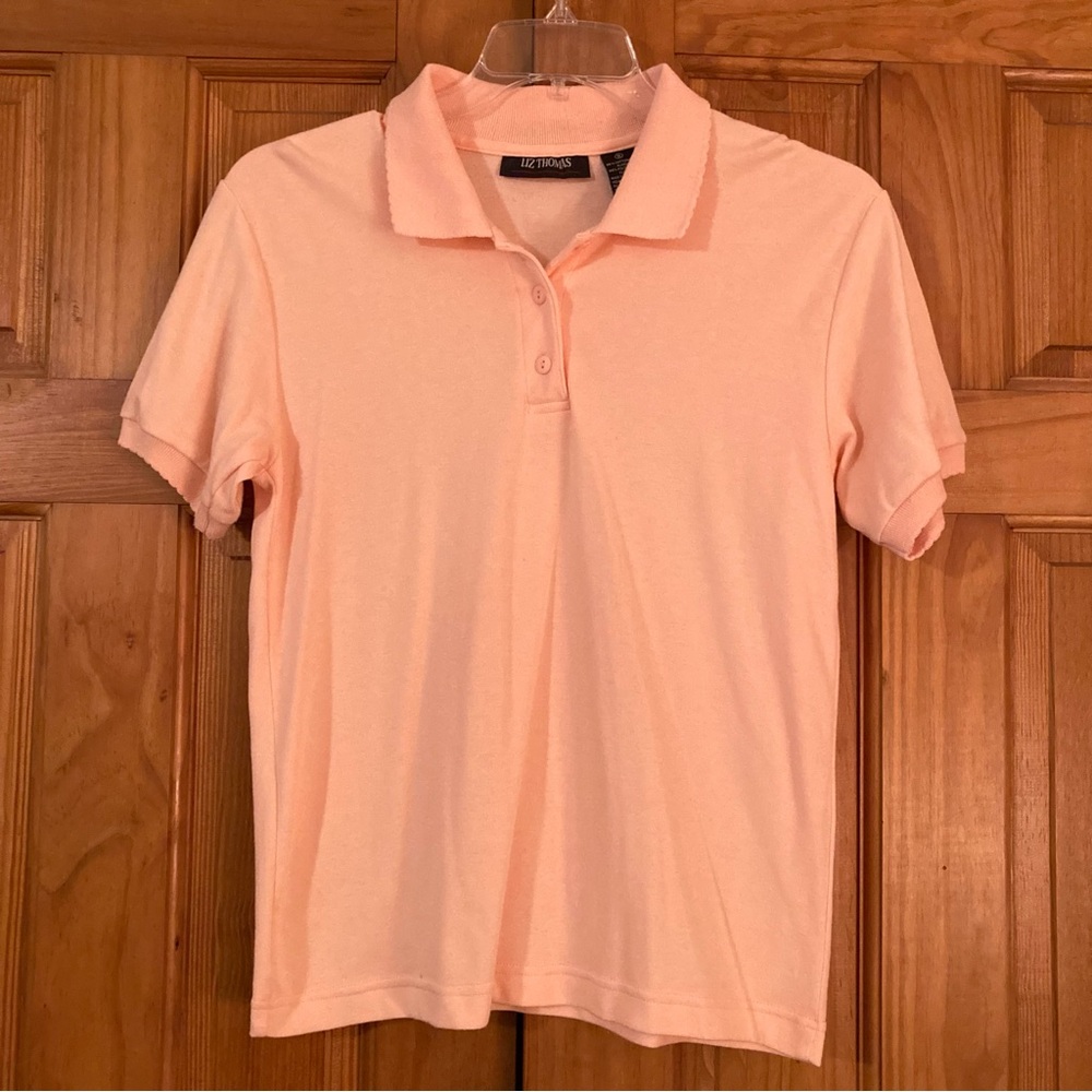 EUC Liz Thomas Vintage 80s Top Short Sleeve Blouse Orange Size S Small